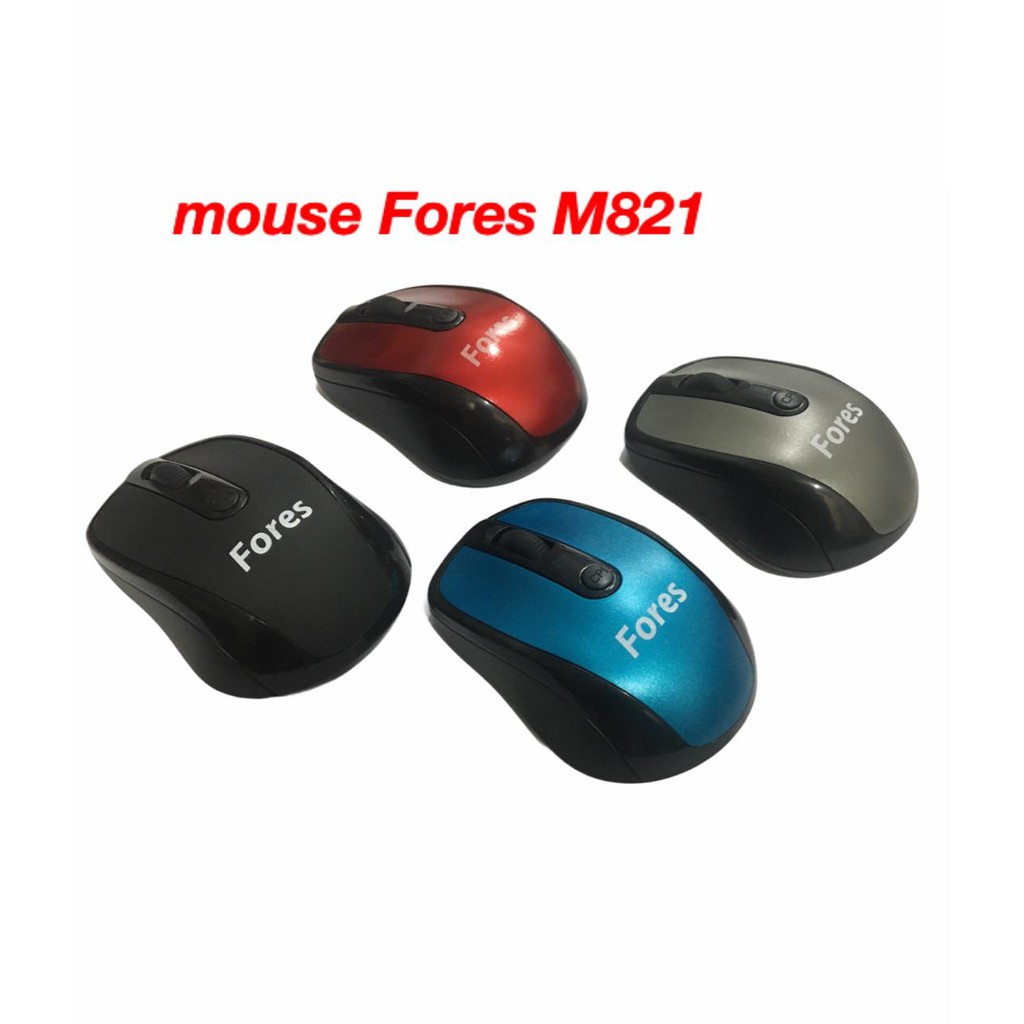 Mouse Wireless Fores M821 2.4GHz Optical 1600DPI dengan Receiver USB untuk PC Laptop Original