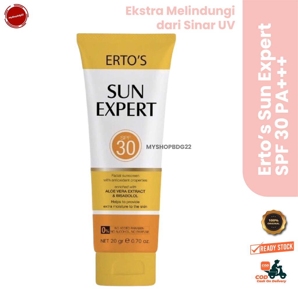 Erto’s Sun Expert SPF 30 PA+++ Cream Tabir Surya Pelindung Kulit dari Sinar  UVA dan UVB By Myshopbdg22