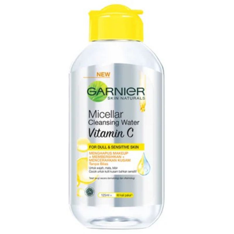 Garnier Micellar Cleansing Water Vitamin C 125 ml/Garnier Micellar Water/Garnier Pembersih Make Up/G