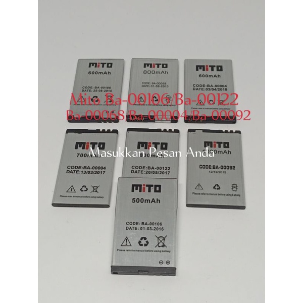 Baterai Battery Batrei Batre Nokia, Advan, Evercoss Bl4U Mito Ba-00106/Ba-00004/Ba-00092/Ba-00068/Ba