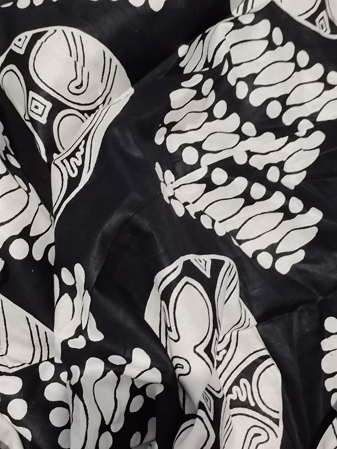 [ada Couple Jumbo] Tunik Shibori Black Batik Serut Monochrome Monokrom Muslim Seragam Kerja Kantor