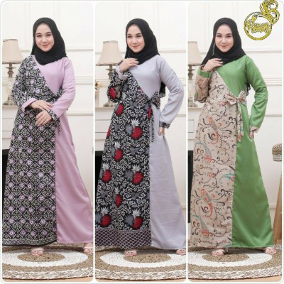 Ms Gamis Batik Sriwedari Maxi Bumil/busui Katun Sogan Gamis Jumbo Ld120