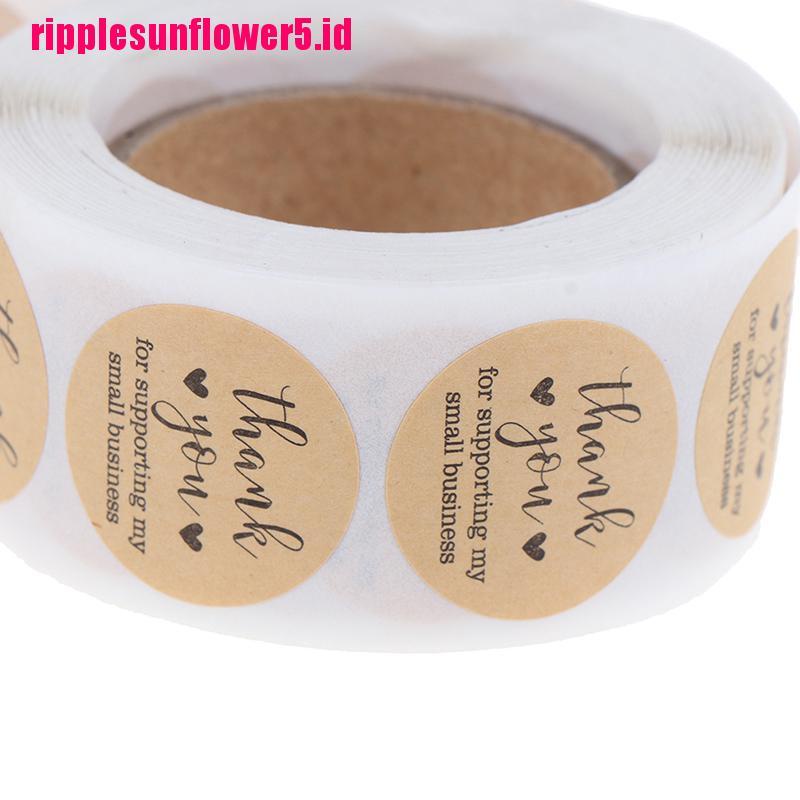 500pcs / roll Stiker Kertas Bulat Tulisan Thank You