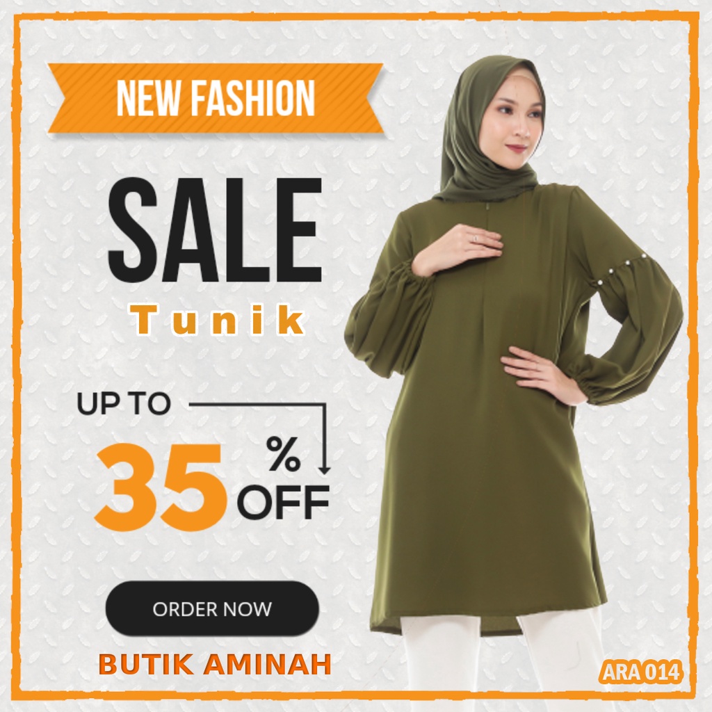 Atasan Wanita Muslim Tunik Hijau ARA 014