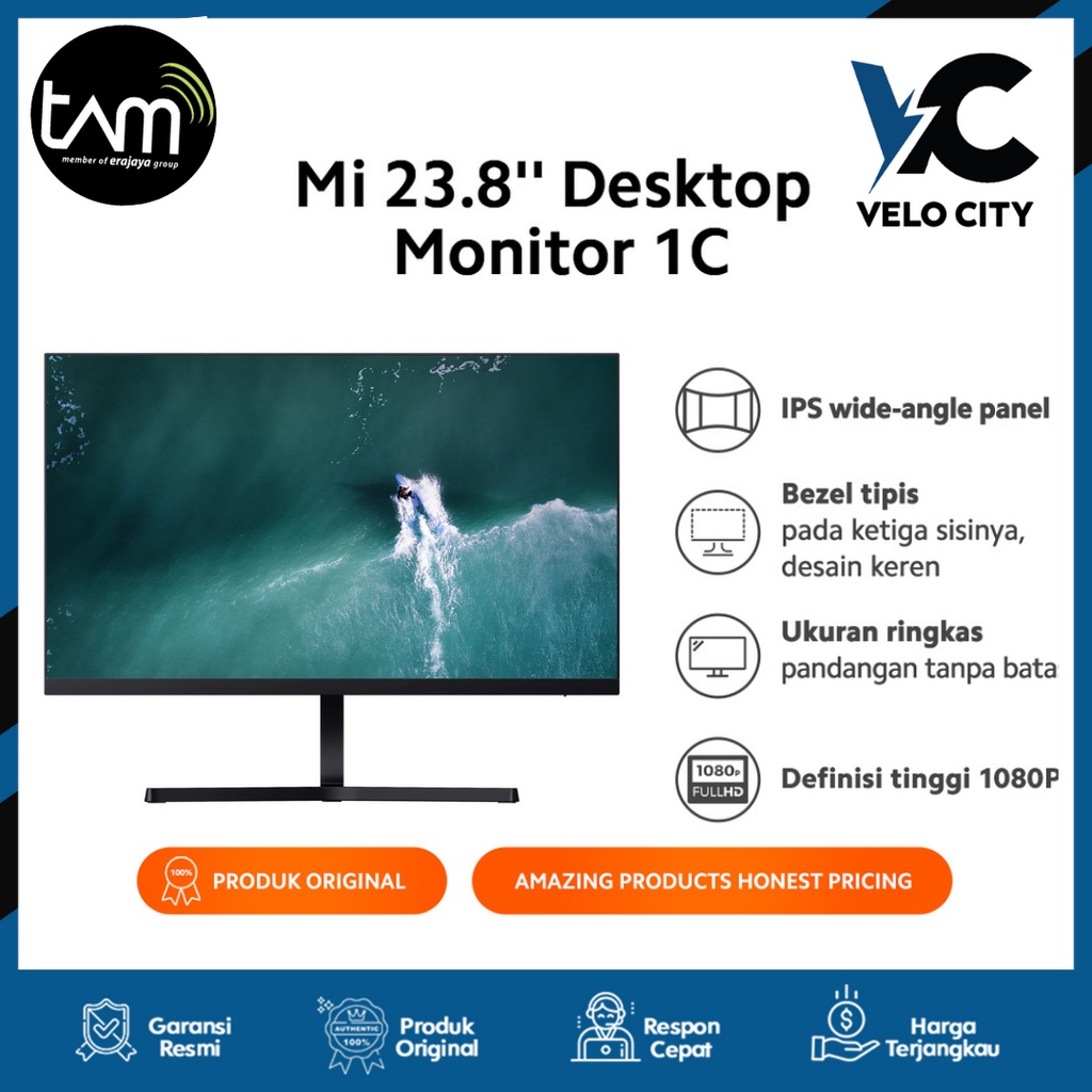 Xiaomi Mi 23.8'' Desktop Monitor 1C Bezel Tipis Definisi Tinggi 1080P - Garansi Resmi