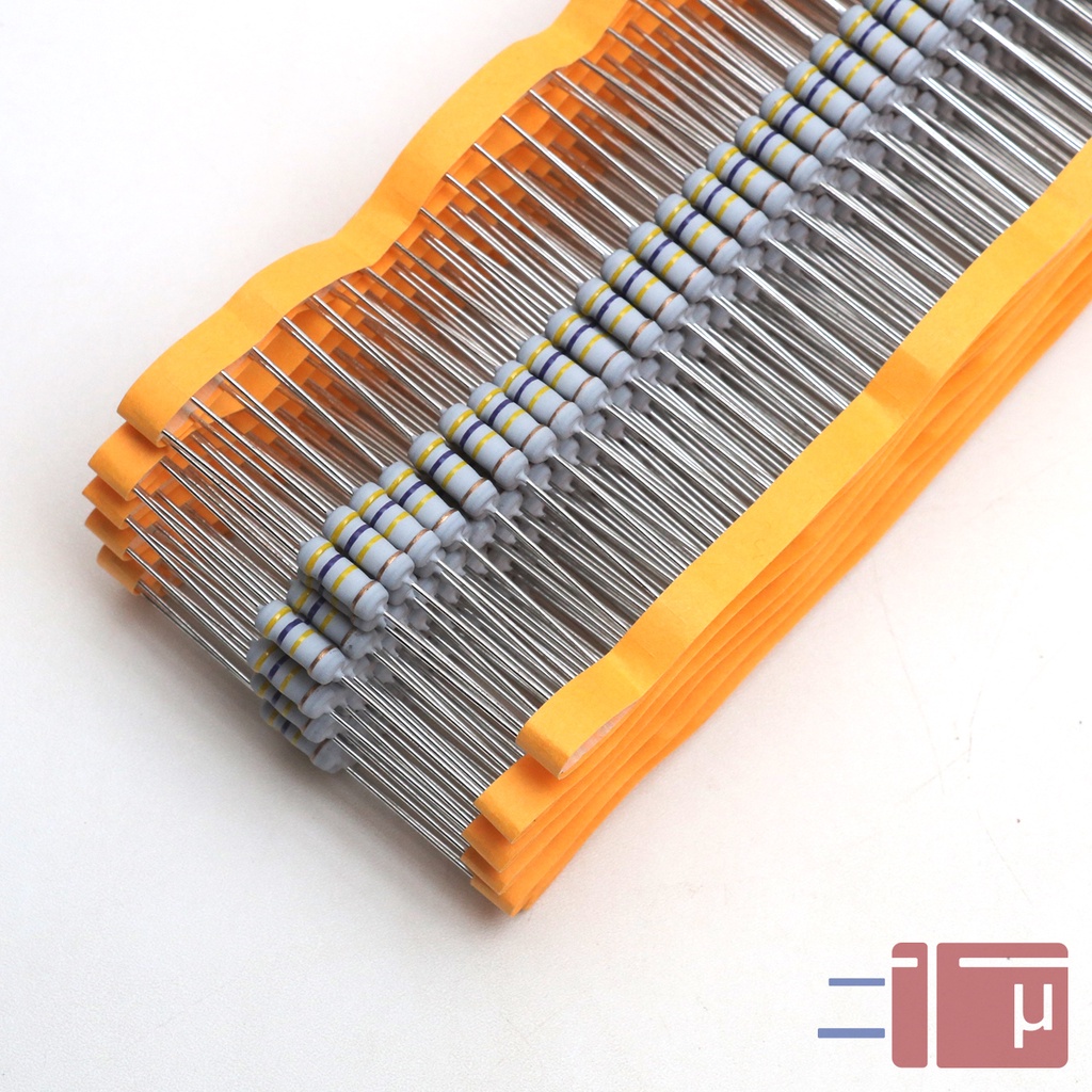 x10 Resistor 470K 1W Metal Oxide 5% Taiwan Kaki Tembaga