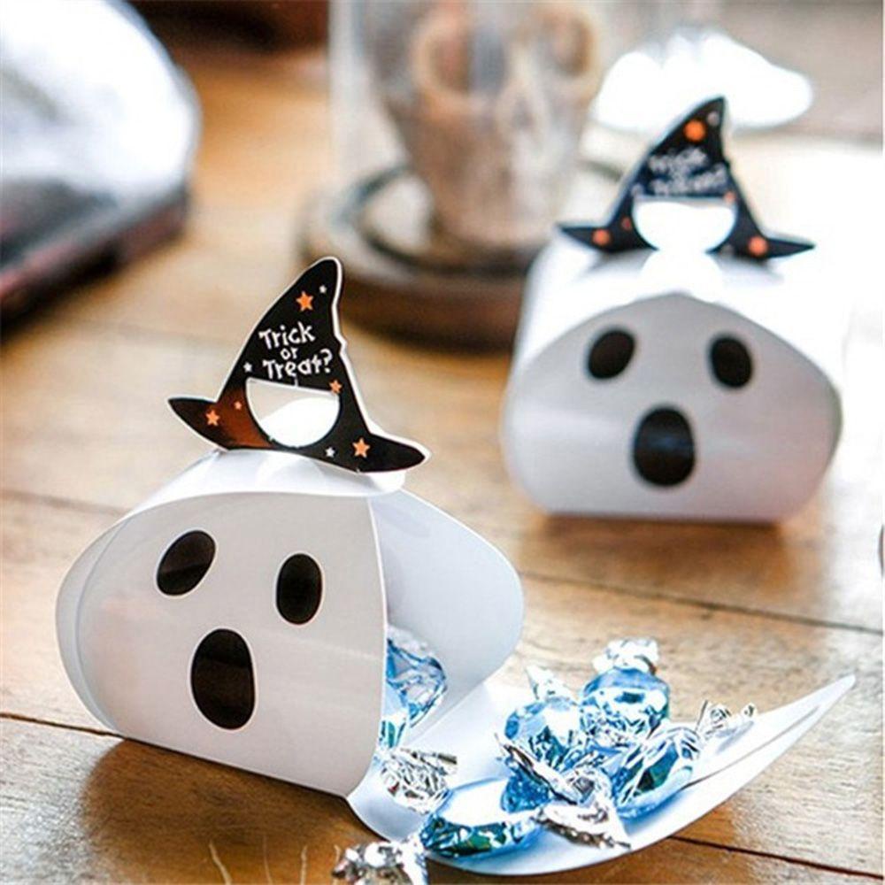 [Elegan] Candy Box 10Pcs Tahan Lama Hadiah Warpping Perlengkapan Baking Kotak Hadiah Untuk Biskuit Labu Hantu Halloween Dekorasi