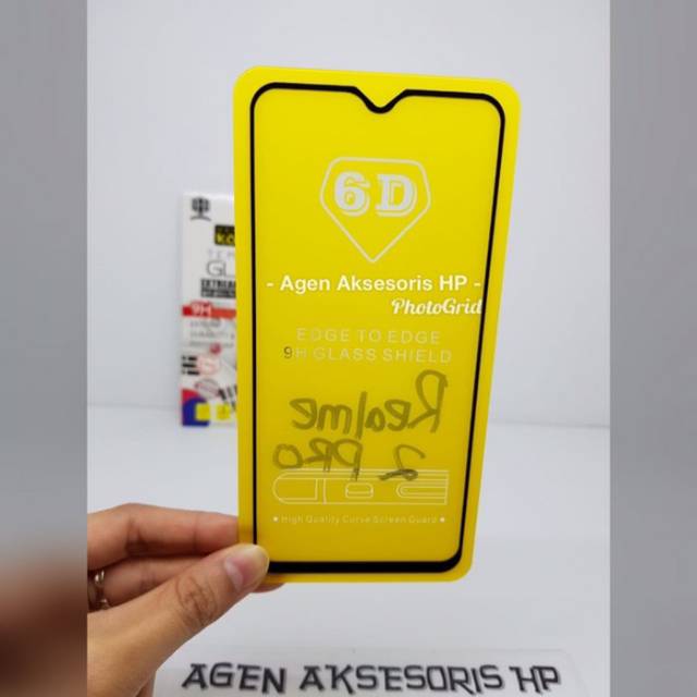 KOREAN Tempered Glass Realme 2 Pro 6.3&quot; FULL SCREEN TG 5D Realme 2 Pro FULL GLUE Anti Gores Kaca