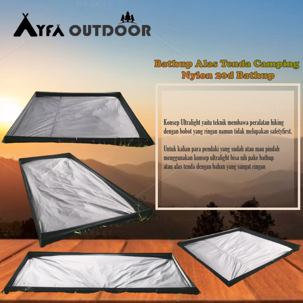 Bathup alas tenda camping nilon 20d bath up alas tenda ultralight