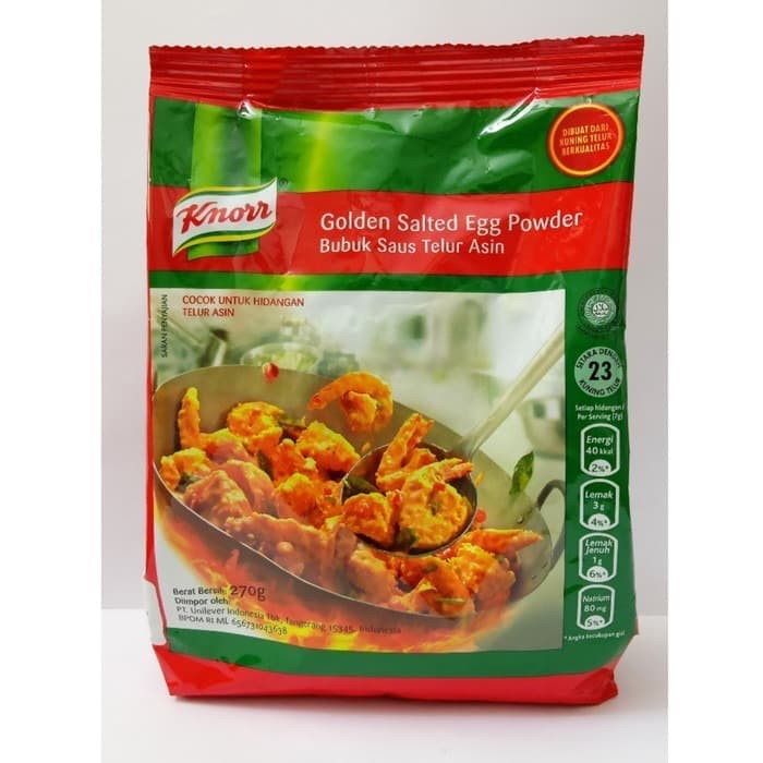 

SPESIAL - KNORR GOLDEN SALTED EGG POWDER/BUBUK SAUS TELUR ASIN/270 GR