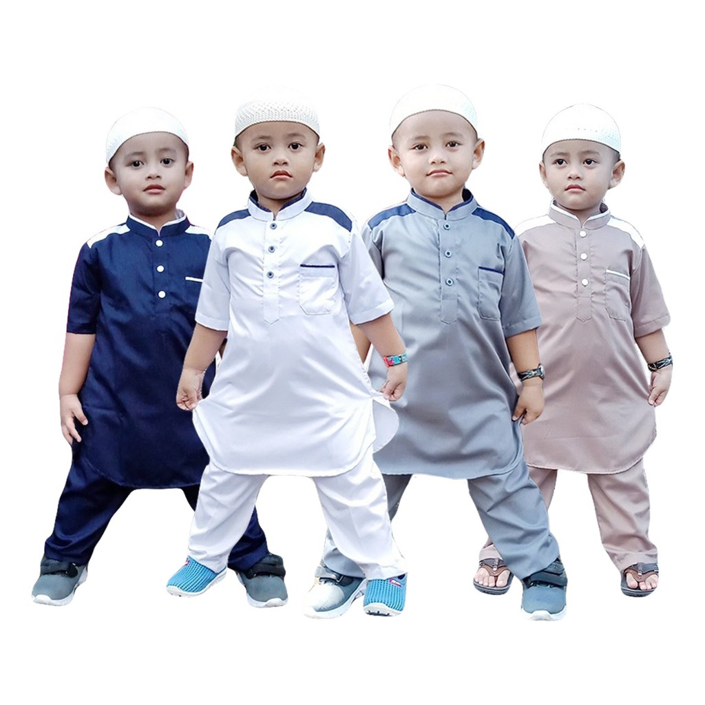 SETELAN BAJU KOKO MUSLIM ANAK LENGAN PENDEK SHAFANA BABY