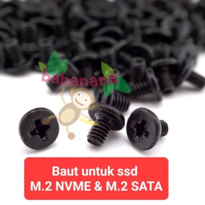 Baut untuk M.2 ssd nvme hitam screw sekrup skrup pc laptop black