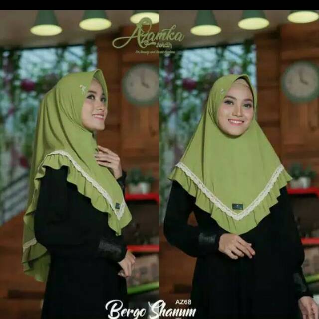 Bergo shanum by Azamka hijab, bergo,hijab instan, kerudung