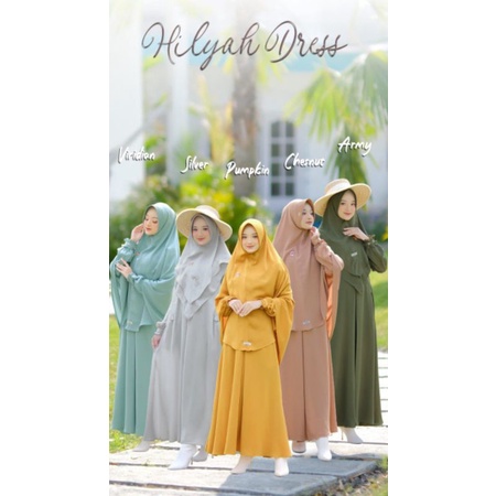 Gamis Set Original Hilyah Dress by Fauz Hijab|Gamis Set Hijab|Gamis Polos|Gamis Set Branded|Gamis Se