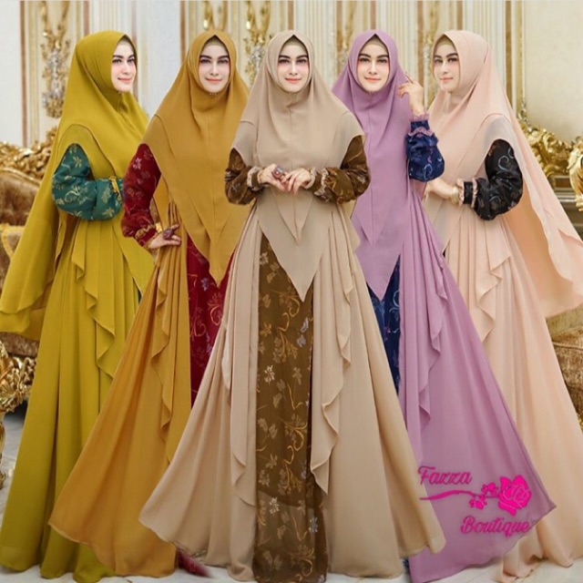 Aisyah Syari vol.3 Original By Fazza Boutique | Gamis busui | gamis pesta | gamis ld110 |syari set