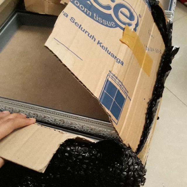Kotak Hantaran Frame Tebal Mahar Nikah Putih Silver Isi 4
