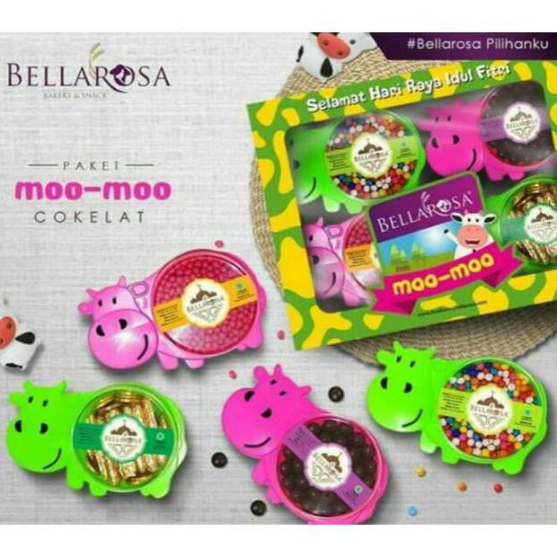 

Paket lebaran Bellarosa Moo - Moo Cokelat MooMoo Coklat isi 4 toples bentuk sapi lucu