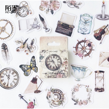 

Sticker Clock 45Pcs Mini Box Stiker Motif Kepingan Salju untuk Dekorasi Scrapbook / Jurnal / Diary Journal Bujo Bullet Journaling Stickers Hiasan Deco