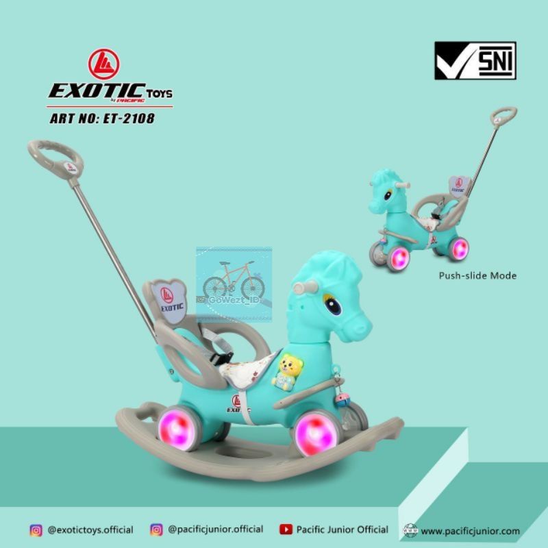 Sepeda Ride On Mainan Anak Kuda Kudaan Ayunan Anak EXOTIC ET-2108 2110 Model Dino Kuda Pony | High Quality