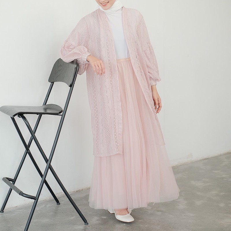 [𝗞𝗲𝗹𝗮𝗻𝗮] Raya Lace Outer | Outer Lace Cardigan | Cardigan Outer Brokat | Baju Lace Cardigan Pantai