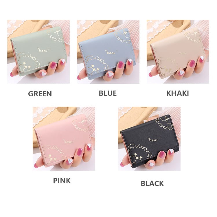 ASIN829 Dompet Lucu Dompet Lipat Import Karakter Motif Bear D238 Dompet Lipat Mini Wanita Motif Animal Cute Fashion Wanita Import AccFashionMurah