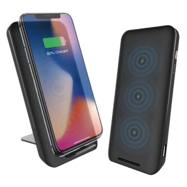 Zikko AirStation Power 10000 mAh Wireless Portable Power Stand - Hitam