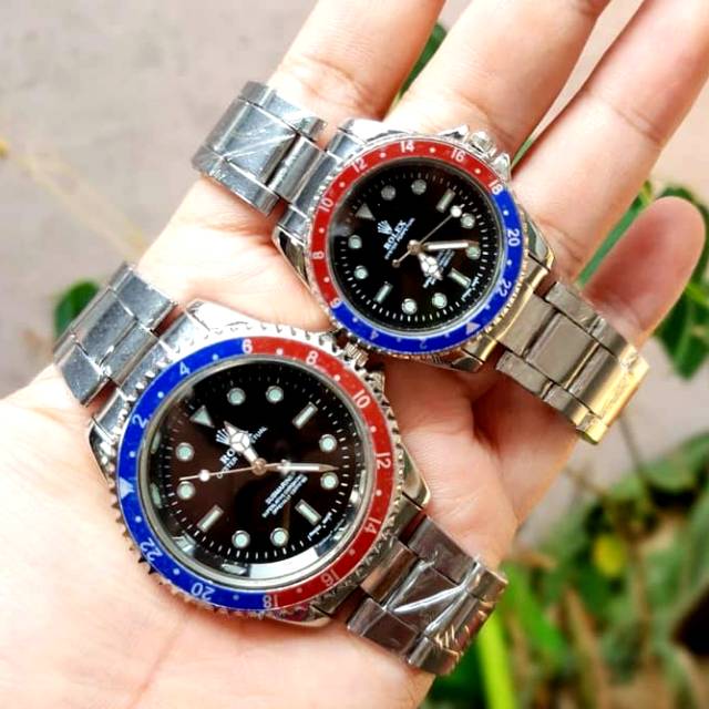 Jam Tangan ROLEX COUPLE SEPASANG cewek dan cowok tali rantai jam pria wanita New Model Baru anti air