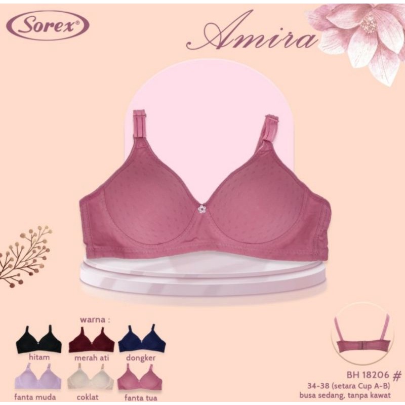 Sorex Bra Amira (18206) BH Busa Sedang Tanpa Kawat Setara Cup A-B