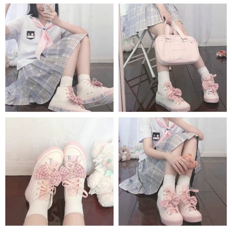 SEPATU SNEAKER  KAWAII JK GINGHAM