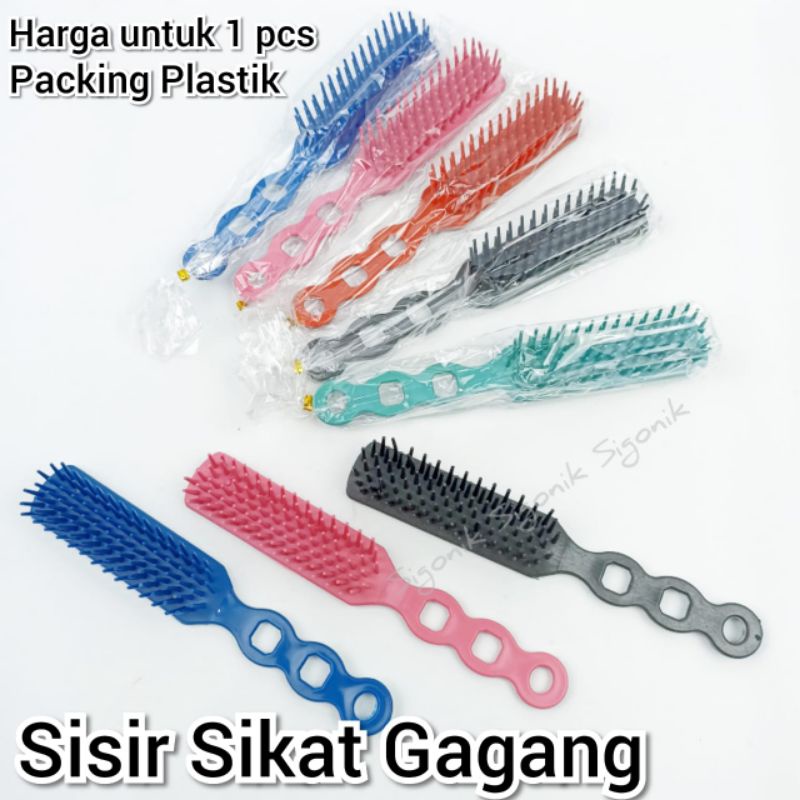 1 pcs Sisir Sikat Rambut Gagang Brush Panjang Plastik Souvenir Aksesoris Salon Pangkas Potong Murah Sigonik