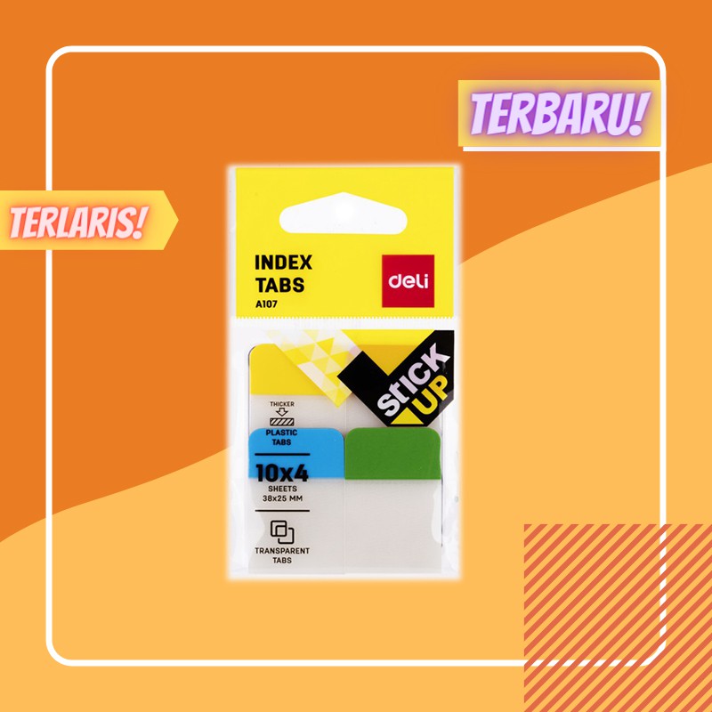 

Index Tabs Deli A107 Stick Up ,Plastic Tabs / ANUGERAH ILMU