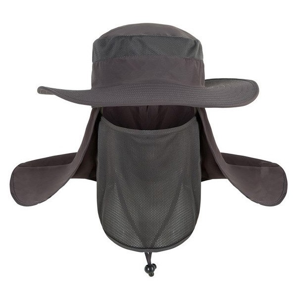 Topi Anti UV Matahari Fishing Hat Round Edge - Black