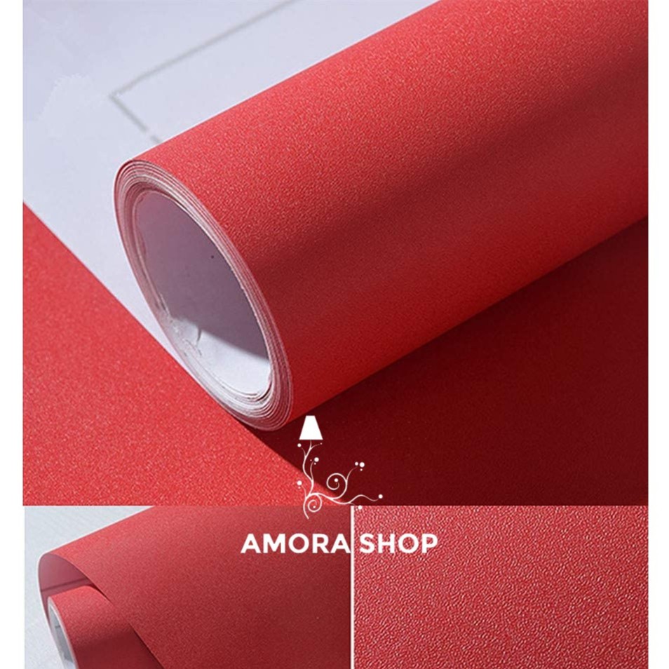 Wallpaper Dinding Polos Merah 8m s/d 9m x 45cm