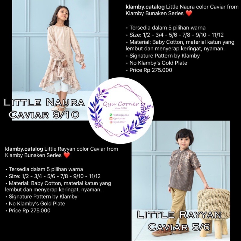 Little Naura 9/10, Little Rayyan 5/6 Klamby Bunaken Series