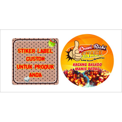 

cetak stiker Label makanan produk atau olshop free desain