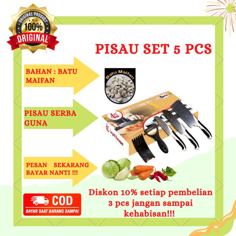 Pisau set Pisau buah/ Pisau dapur super Tajam Pisau set Dapur Pisau Tajam Knife Set 5 Pcs