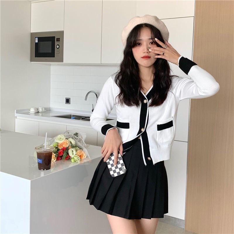 Baju wanita korea Cardigan rajut wanita Cardigan/Atasan Rajut Outer ​lengan Panjang Atasan wanita lengan panjang/ Atasan wanita korea/Sweater rajut/Cardigan panjang rajut crop