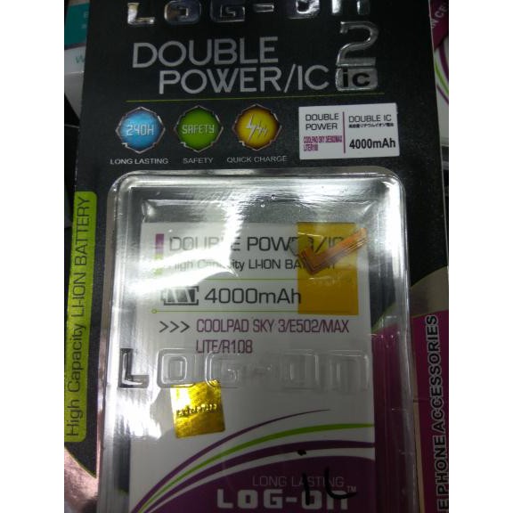 Coolpad Max Lite R108  Baterai Log On Double Power