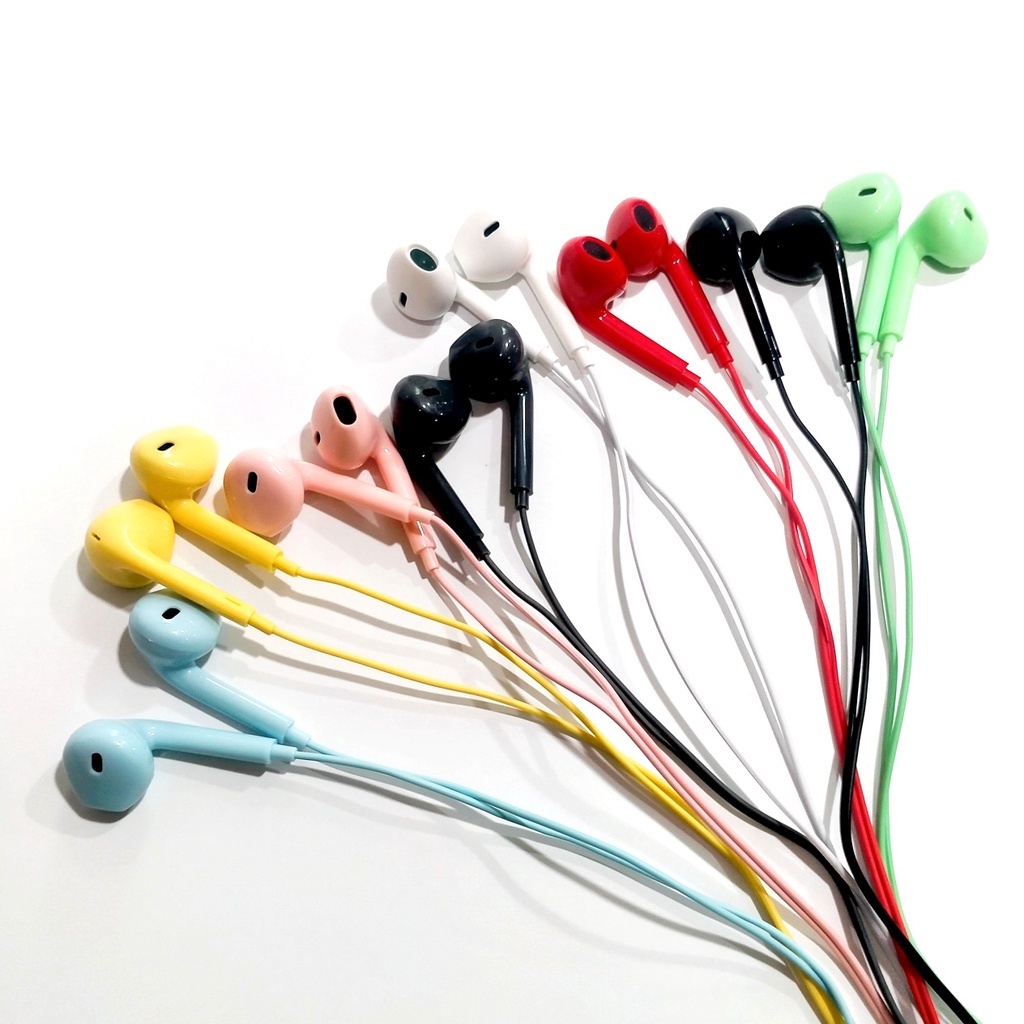 [WS] Handsfree Earphone Macaron Hi Fi Stereo Suround Sound Premium Quality U-19 GLOSSY