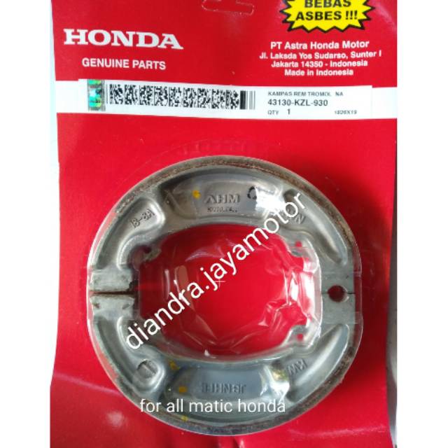 Kampas rem belakang asli Honda AHM 100% original for all matic beat.vario.scoopy.spacy