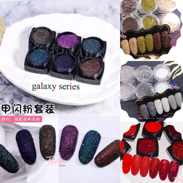 NAILART GLITTER SET / MIXED GLITTER NAILART / NAILART GLITTER / GLITTER POWDER / BUBUK GLITTER