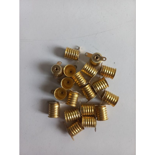 Fitting Lampu Senter/Fitting Bohlam Senter Drat E10 Kuningan