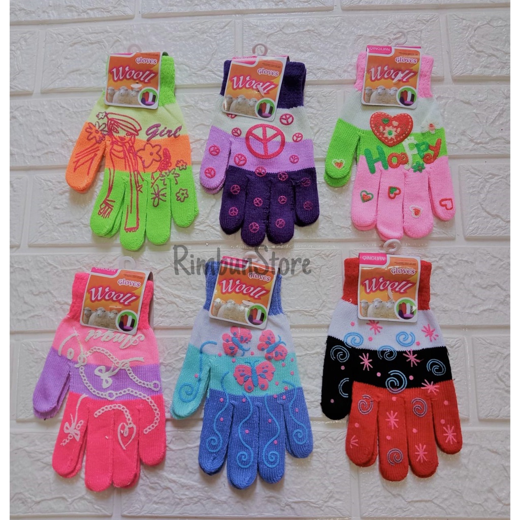 ( 2pasang ) Sarung Tangan Rajut Motif Untuk Wanita / Sarung Tangan Remaja / Sarung Tangan Motor Baha