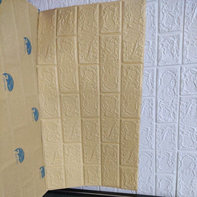 wallpaper dinding stiker dinding foam 3D motif batu bata-2