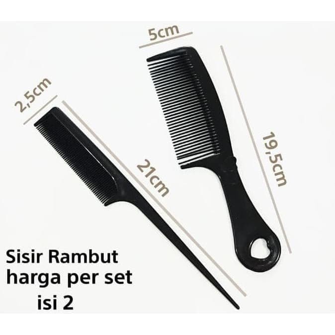 ISI 2 PCS SISIR HITAM SET POLOS AX bagus