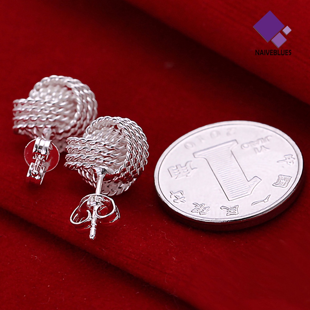 Set Anting Stud Bentuk Bola Bahan Alloy Ramah Kulit