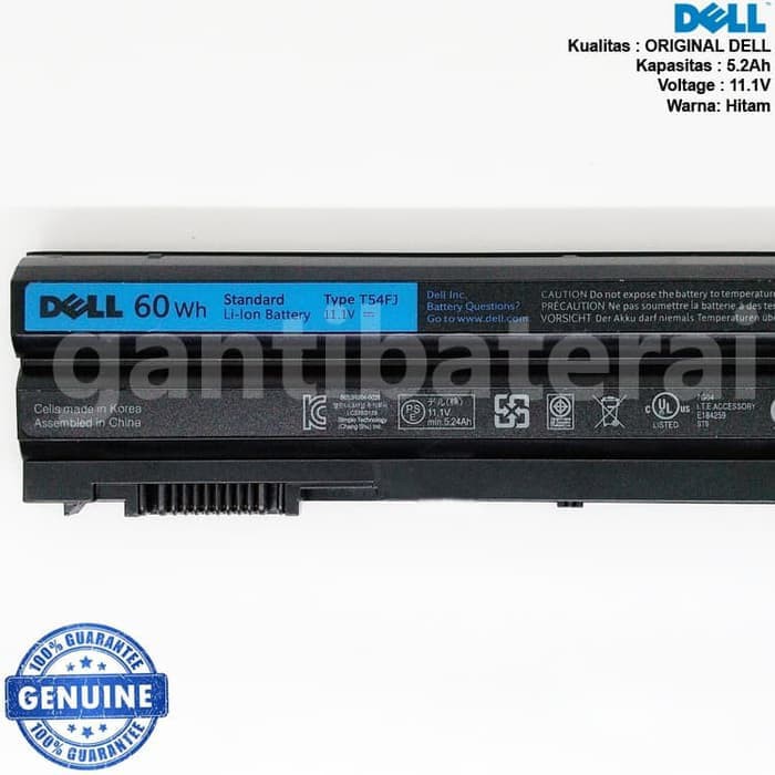 Baterai Dell Latitude E5420 E5430 E5520 E6420 E6440 E6520 T54FJ ORI