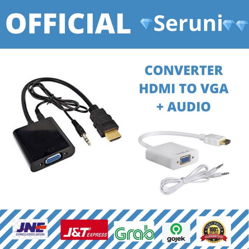 KABEL HDMI KE VGA FEMALE To LCD,TV PROYEKTOR CONVERTER FOR LAPTOP/PC