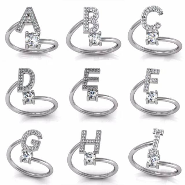 Fourfashion Cincin xuping / cincin alfabet / cincin huruf Xuping/ cincin inisial nama xuping