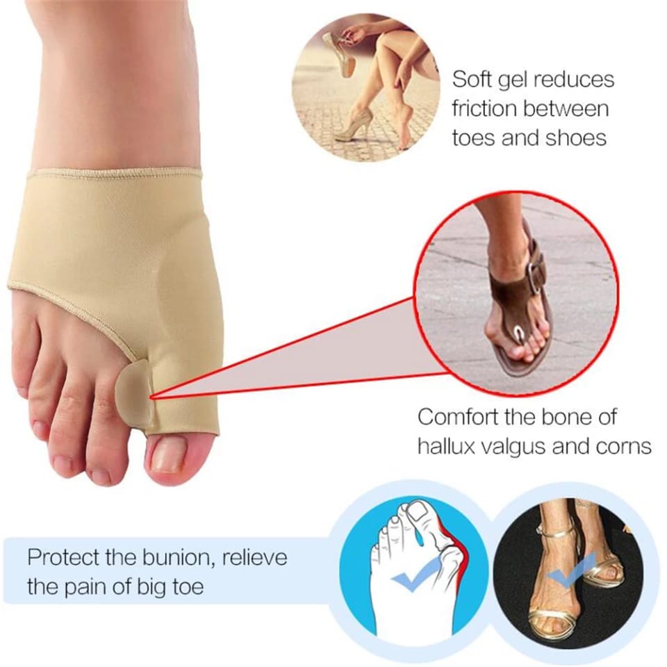 SEPASANG KOREKTOR TULANG JEMPOL BUNION HALLUX VALGUS INSOLE PEMISAH JARI KAKI ANTI BUNION